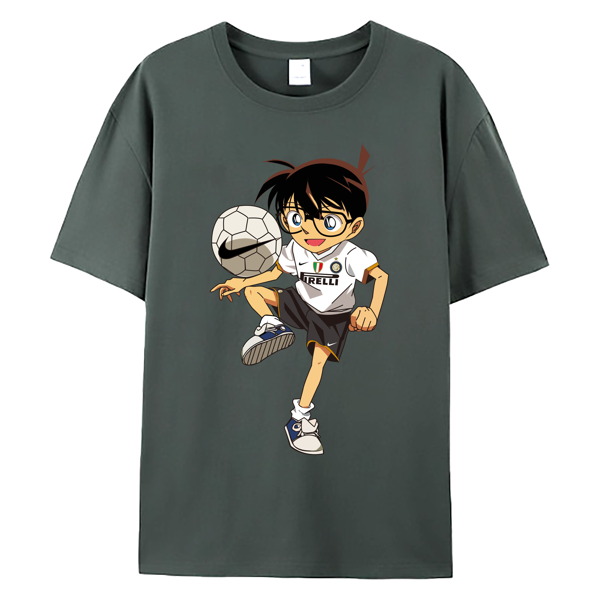 （画像用） 名探偵コナン 江戸川 コナン Detective Conan Conan Edogawa 綿100％ メンズ半袖Tシャツ｜肌触りやわらか＆通気性